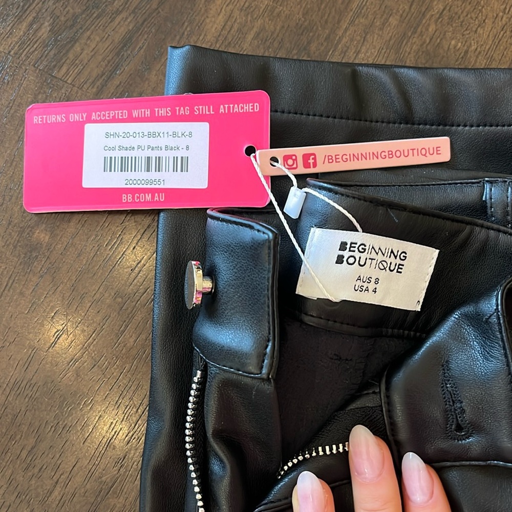 Brand new leather pants size 4